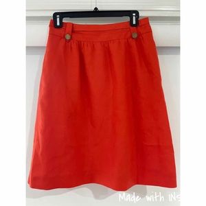 TORY BURCH Orange Linen Skirt Size 4